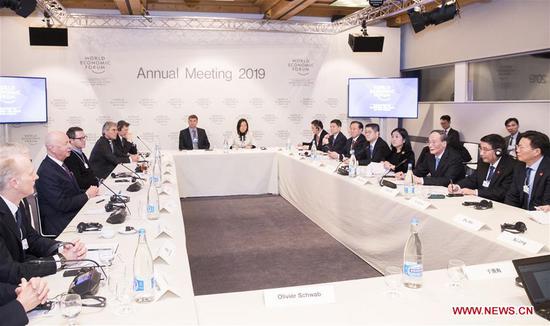 Chinese VP attends 2019 WEF annual meeting in Davos
