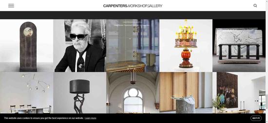 Information about Karl Lagerfeld's exhibition on the Carpenters Workshop Gallery's website. /Screenshot via Carpenters Workshop Gallery