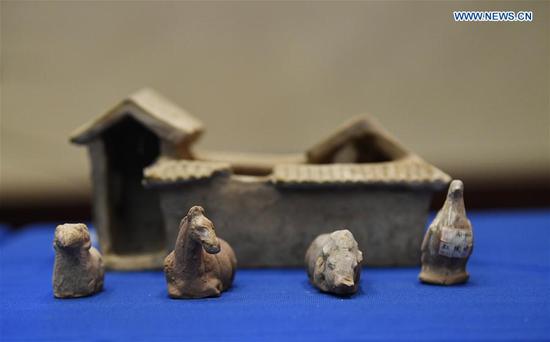 Relics exhibited during a repatriation event held in the Eiteljorg Museum of Indianapolis, Indiana, Feb. 28, 2019. /Xinhua Photo