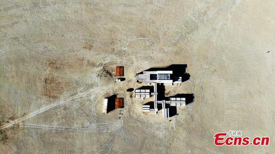 An aerial view of Mars Camp, China's first Mars simulation base, which opened with a launch ceremony on March 1, 2019. (Photo: China News Service/Sun Rui)