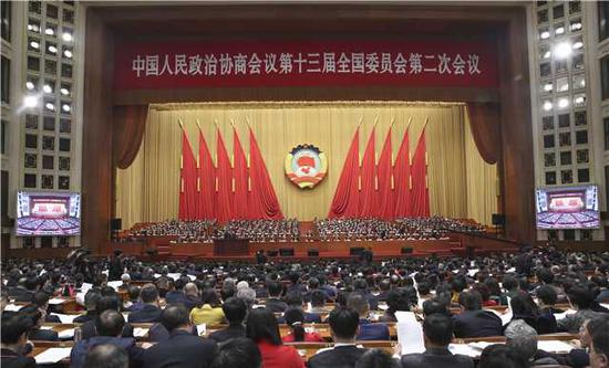 The second session of the 13th Chinese People's Political Consultative Conference (CPPCC) National Committee starts in Beijing, March 3, 2019. (Photo by Zou Hong/chinadaily.com.cn)