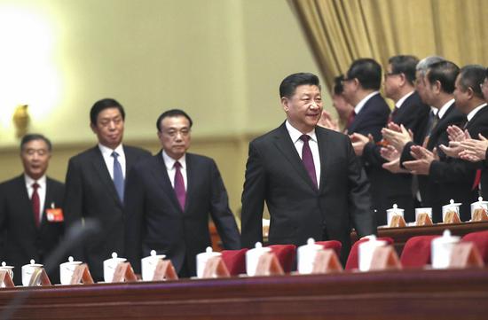 The second session of the 13th National Committee of the Chinese People’s Political Consultative Conference opens at the Great Hall of the People in Beijing on Sunday. Xi Jinping, general secretary of the Communist Party of China Central Committee, president, and the chairman of the Central Military Commission, attended with other leaders. (Photo by Zou Hong/China Daily)