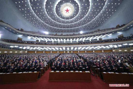The second session of the 13th National People's Congress opens at the Great Hall of the People in Beijing, capital of China, March 5, 2019. (Xinhua/Ju Peng)