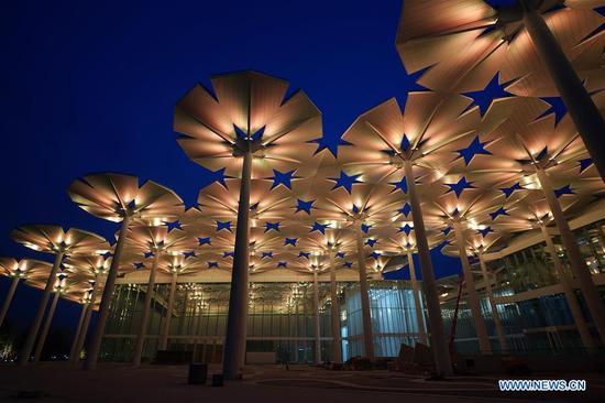 Night view at site of Int'l Horticultural Exhibition 2019 Beijing China