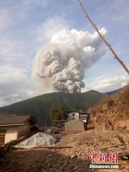 The forest fire scene. (Photo provided by local emergency management office)