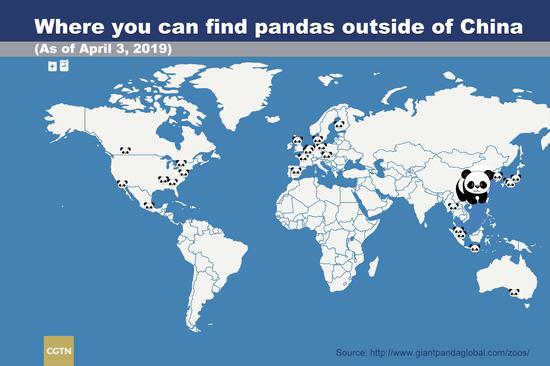 A map of pandas homes outside of China. /CGTN Graphic‍