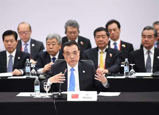 Chinese Premier Li Keqiang (front) attends the eighth leaders' meeting of China and Central and Eastern European Countries (CEEC) in Dubrovnik, Croatia, April 12, 2019. (Xinhua/Shen Hong)