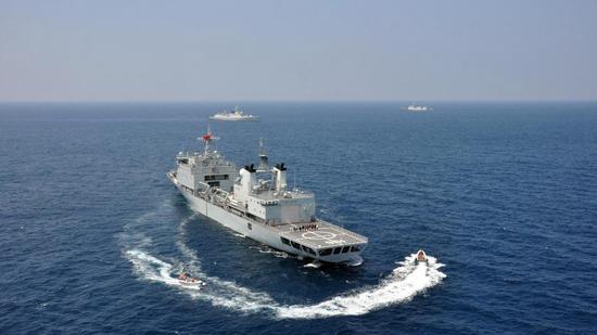 A Chinese Navy ship took part in a China-Russia joint military exercise in September 2016. /Xinhua Photo