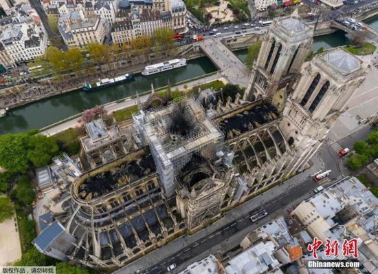 Aerial image shows the tragic extent of the damage caused to Paris' iconic Notre Dame Cathedral, ravaged by a massive blaze on Monday night, April 17, 2019. (Photo/Agencies)