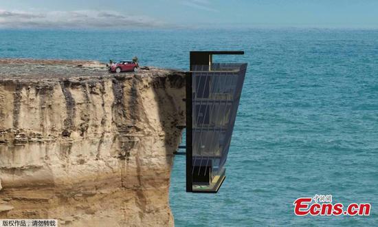 House pinned to cliff with unrivalled views of the Indian ocean