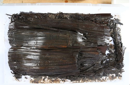 Bamboo and wooden slips unearthed at the Hujiacaochang Tomb Ruins in Jingzhou, Central China's Hubei Province (Photo/Courtesy of China's National Cultural Heritage Administration)