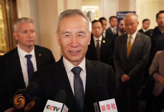 Chinese Vice Premier Liu He receives an interview in Washington D.C., the United States, May 9, 2019. Liu He, a member of the Political Bureau of the Communist Party of China Central Committee and chief of the Chinese side of the China-U.S. comprehensive economic dialogue, arrived in Washington D.C. on Thursday for the 11th round of high-level economic and trade consultations with the U.S. side. (Xinhua/Liu Jie)
