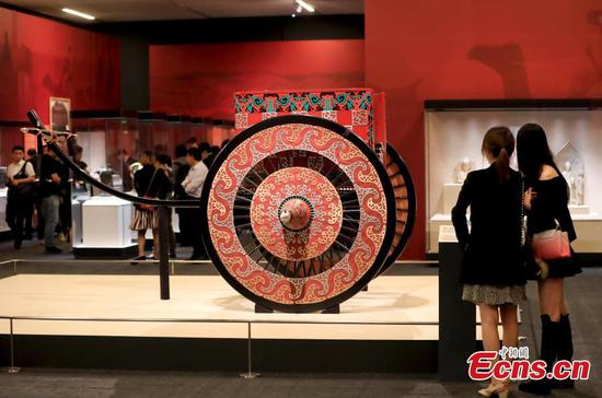 Photo taken on May 13, 2019 shows an exhibition about Asian civilization held at the National Museum of China in Beijing, as part of the Conference on Dialogue of Asian Civilizations (CDAC). The exhibition shows 451 sets of cultural relics from Greece, Egypt, and all 47 countries in Asia. The convening of the CDAC aims at promoting exchanges and mutual learning among civilizations in Asia and the rest of the world, while encouraging these civilizations to achieve common progress. (Photo: China News Service/Du Yang)