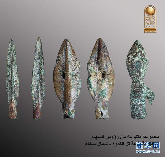 The undated photo provided by the Egyptian Ministry of Antiquities on May 13, 2019 shows antiquities discovered in a military castle in North Sinai, Egypt. An Egyptian archeological mission has discovered remnants of a military castle that dates back to Psamtik era from 664-610 BC in North Sinai province, the country's Ministry of Antiquities said in a statement on Monday. (Xinhua)