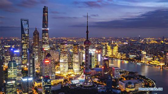 Photo taken on Nov. 1, 2018 shows a night view of Shanghai, east China. (Xinhua/Cai Yang)