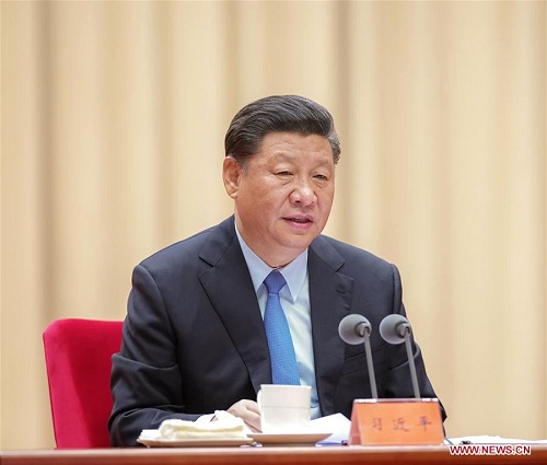 President Xi Jinping speaks at a key meeting to launch a campaign themed 