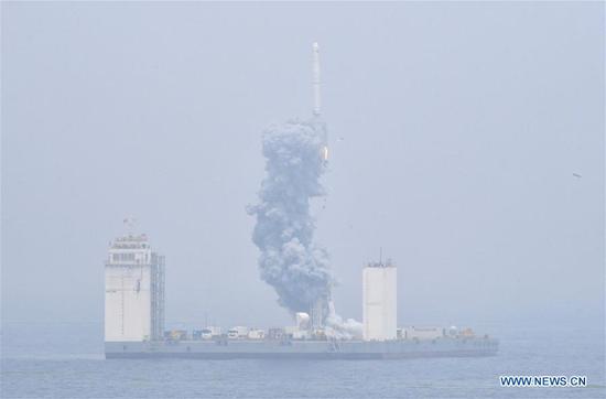 China completes first offshore rocket launch