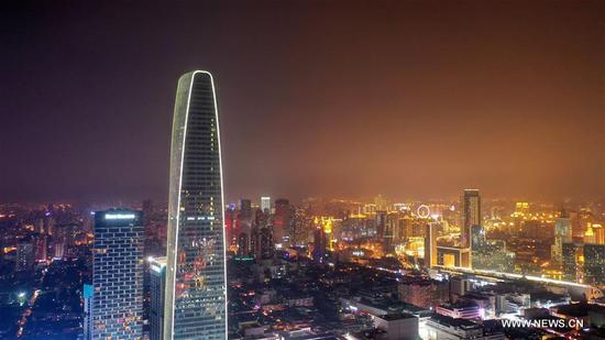 Night view of China's Tianjin