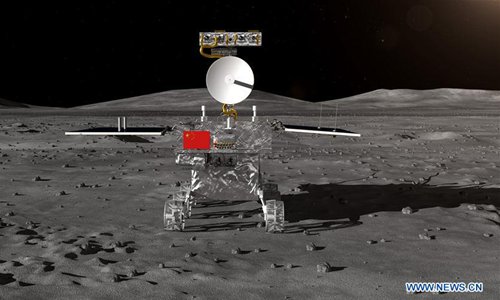 Photo provided by State Administration of Science, Technology and Industry for National Defense shows the image of the rover for China's Chang'e-4 lunar probe. (Photo/Xinhua)