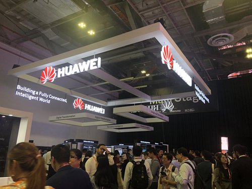 A view of the Huawei stand during the Innovfest Unbound tech show held in Singapore from Thursday to Friday.  (Photo: Zhang Hongpei/GT)