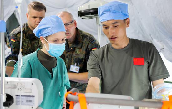 Chinese, German armed forces hold joint medical support drill