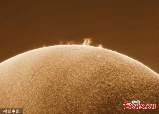 Photographer captures gas explosion on the Sun