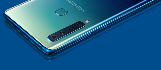 Samsung Galaxy A9 launched in 2018 uses vertical aligning cameras.(Screenshot from Samsung website)
