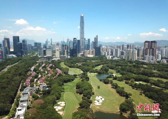 Aerial view of a financial zone in Shenzhen. (File photo/China News Service)