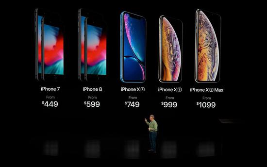 Newly released iPhones were shown at the Steve Jobs Theater in Cupertino, the United States, on Sept. 12, 2018. (Xinhua)