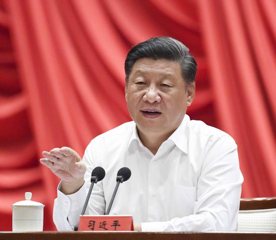 Chinese President Xi Jinping, also general secretary of the Communist Party of China (CPC) Central Committee and chairman of the Central Military Commission, makes a speech during the opening ceremony of a training program for young and middle-aged officials at the Party School of CPC Central Committee (National Academy of Governance), Sept. 3, 2019. (Photo/Xinhua)