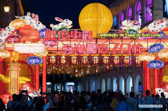 Decorative lanterns set to celebrate upcoming Mid-Autumn Festival in Macao