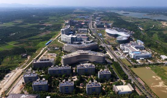 Aerial photo taken on March 20, 2019 shows the Lecheng international medical tourism pilot zone in Boao Town of Qionghai City, south China's Hainan Province. (Xinhua/Guo Cheng)