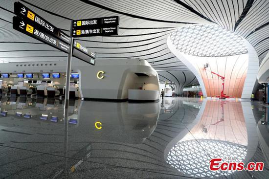 Photo shows the terminal building of the Beijing Daxing International Airport in Beijing, Sept. 4, 2019. (Photo/China News Service)