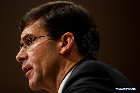 File photo of U.S. Secretary of Defense Mark Esper. (Photo by Ting Shen/Xinhua)