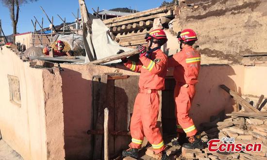 No casualties reported after 5.7-magnitude quake hits Gansu 