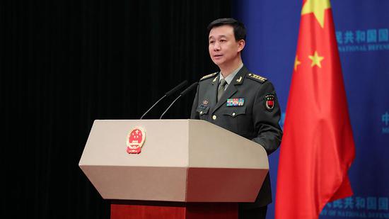 Chinese Defense Ministry spokesman Wu Qian speaks at a regular press conference in Beijing, October 31, 2019. /Photo via China's Defense Ministry