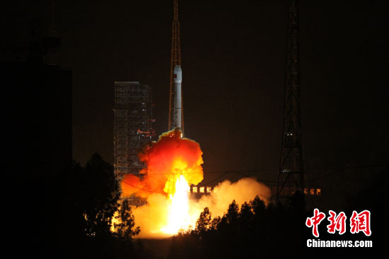 A Gaofen-4 satellite was launched into space. (File photo/China News Service)