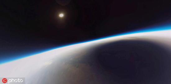 Incredible photos show solar eclipse filmed from the edge of space
