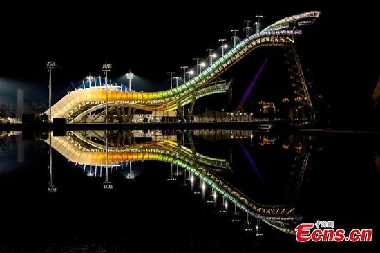 Beijing 2022 venue Big Air Shougang lit up