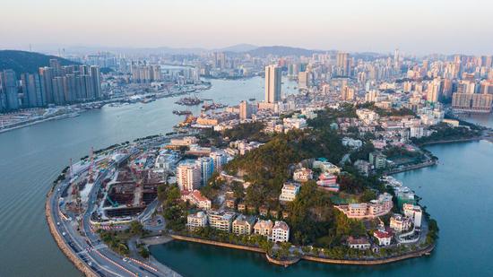 Aerial photo taken on Jan. 11, 2018 shows the Penha Hill of Macao, south China. (Xinhua/Cheong Kam Ka)