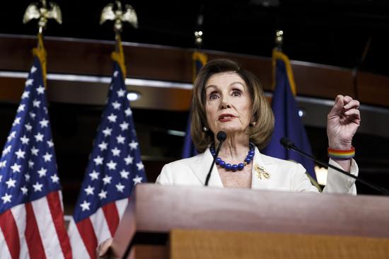U.S. House Speaker Nancy Pelosi speaks during a press conference on Capitol Hill in Washington D.C., the United States, on Dec. 5, 2019.(Photo by Ting Shen/Xinhua)
