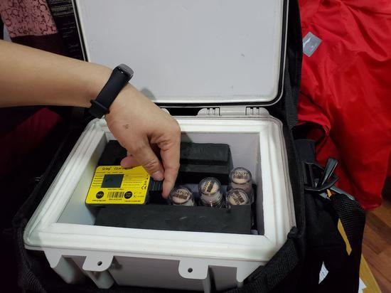 The collection box used by the Chinese testers on Dec. 10, 2019. (Photo/Xinhua)