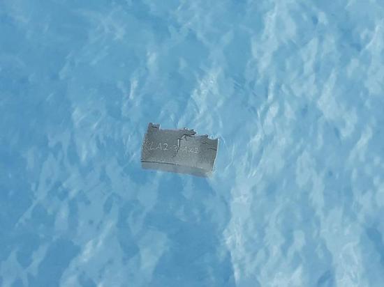 A sponge is seen floating in the sea 30km south of the last contact position registered by the missing C-130 Hercules plane of the Chilean Air Force, on December 11, 2019. (Xinhua/Joel Estay/AGENCIAUNO)