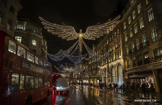 Christmas lights seen on streets of London