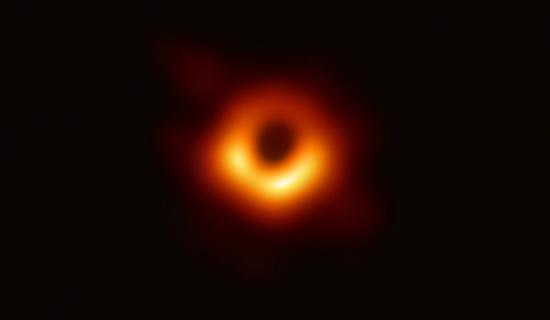 Photo provided by the Event Horizon Telescope (EHT) shows the first image of the black hole. (Xinhua/EHT)