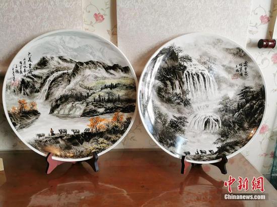 Ma Jinfu's ceramic paintings. (Photo provided to China News Service)