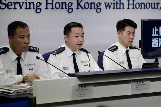 This photo shows a police press conference held on Dec. 30, 2019 in Hong Kong, south China. (Xinhua)