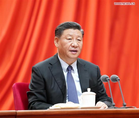 General Secretary of the Communist Party of China (CPC) Central Committee Xi Jinping, also Chinese president and chairman of the Central Military Commission, delivers a speech at the fourth plenary session of the 19th Central Commission for Discipline Inspection of the CPC in Beijing, capital of China, Jan. 13, 2020. (Xinhua/Huang Jingwen)