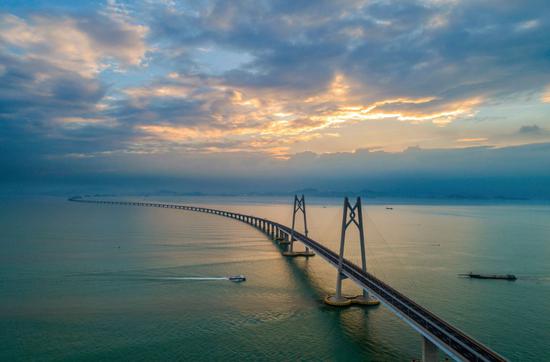 The Zhuhai section of the Hong Kong-Zhuhai-Macao Bridge in Guangdong Province. (Photo/China Daily)