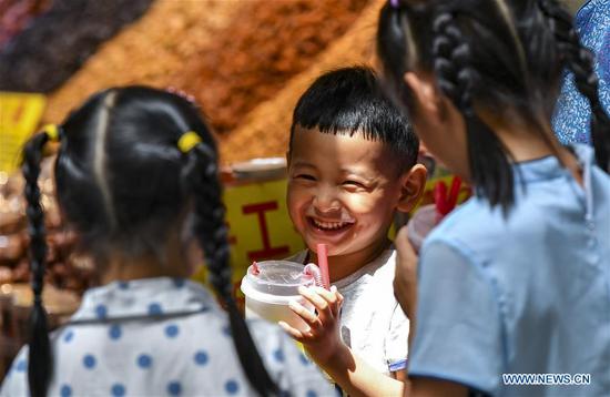 Children in Xinjiang enjoy their summer vacation, Urumqi, Xinjiang Uygur Autonomous Region, China, July 17, 2019. (Photo/Xinhua)